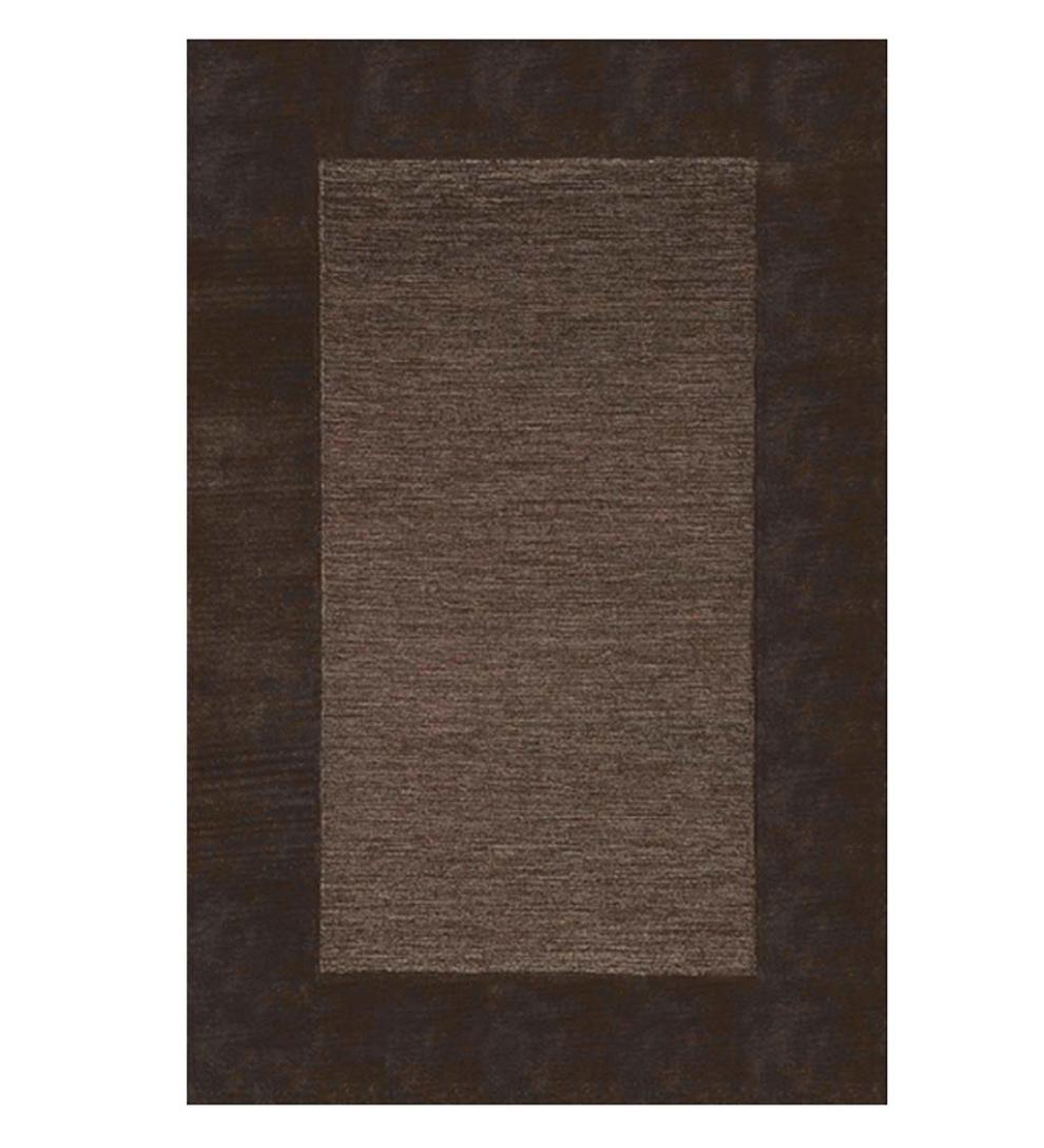 Plow &amp; Hearth Hearth Rugs | Fireplace &amp; Hearth Madrid Banded Half-Round Hearth Rug, 2' X 4' - Charcoal Brown