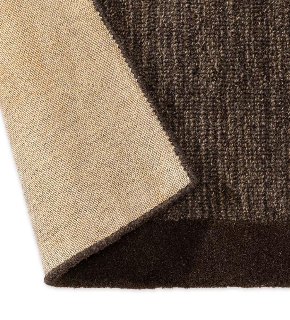 Plow &amp; Hearth Hearth Rugs | Fireplace &amp; Hearth Madrid Banded Half-Round Hearth Rug, 2' X 4' - Charcoal Brown