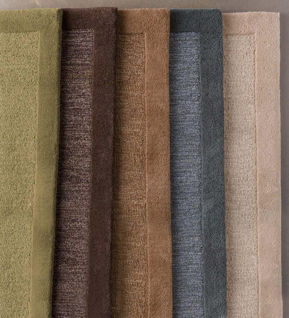 Plow &amp; Hearth Hearth Rugs | Fireplace &amp; Hearth Madrid Banded Half-Round Hearth Rug, 2' X 4' - Charcoal Brown