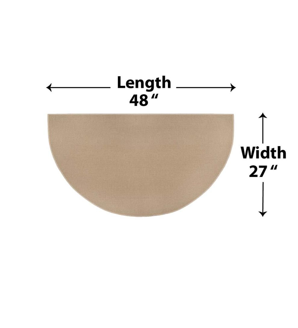 Plow &amp; Hearth Wood Stove Accessories | Fireplace &amp; Hearth Flame Resistant Fiberglass Half Round Hearth Rug, 27" X 48" - Blue