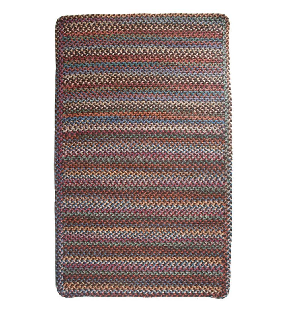 Plow &amp; Hearth Hearth Rugs | Fireplace &amp; Hearth Blue Ridge Rectangle Wool Braided Rug, 3' X 5' - Moss Multi