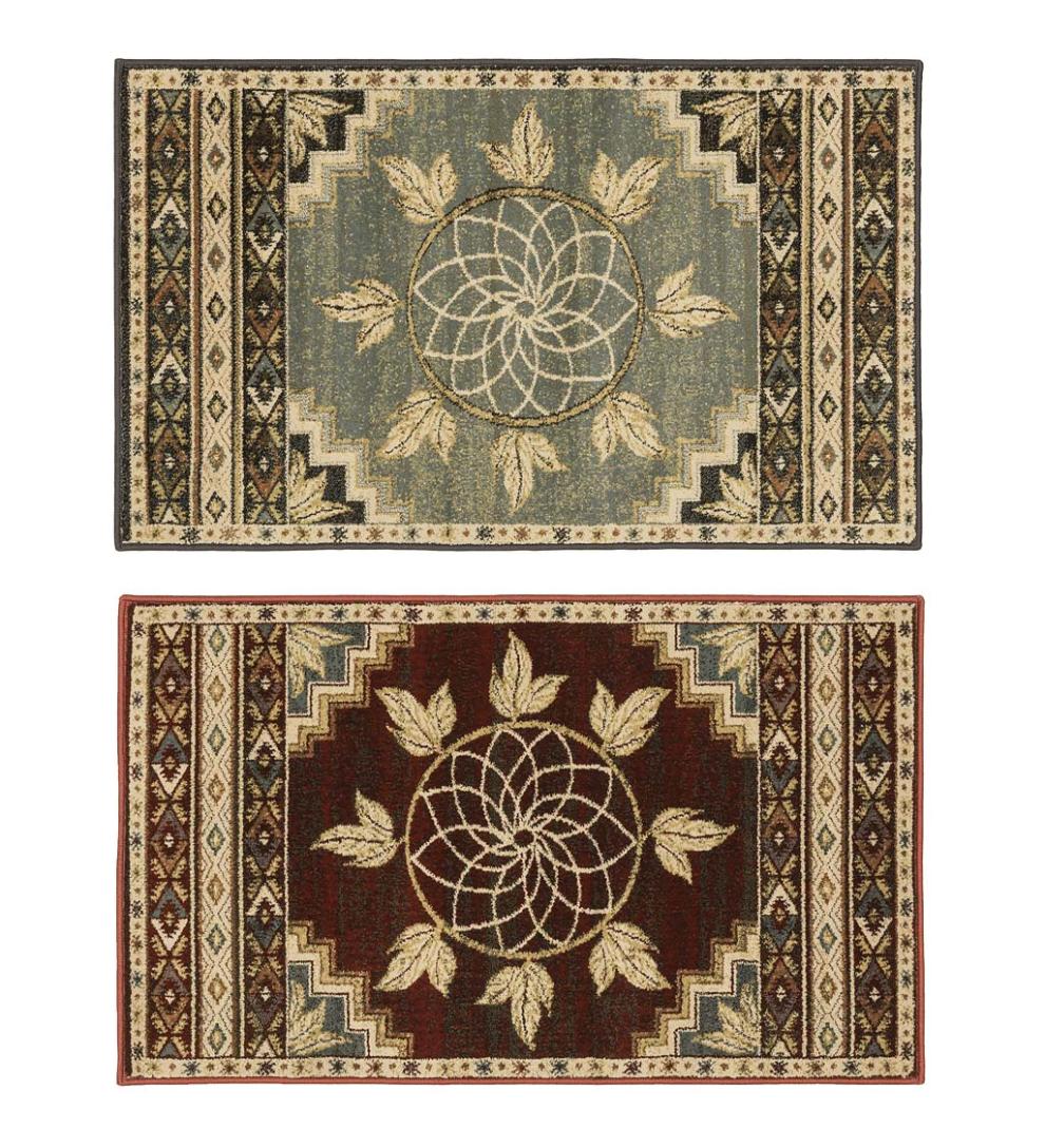 Plow &amp; Hearth Home Accents | Indoor Living Vista Ancient Sign Rug, 30" X 50" - Green