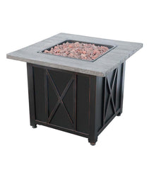 Plow &amp; Hearth Fire Pits | Fireplace &amp; Hearth Delwood Outdoor Lp Gas Fire Pit With Resin Mantel, 30"