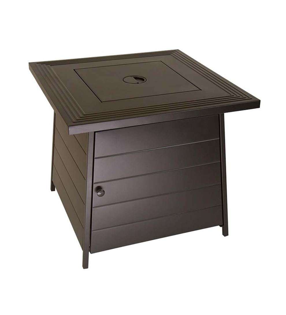 Plow &amp; Hearth Fire Pits | Fireplace &amp; Hearth Cason Outdoor Lp Gas Fire Pit With Steel Mantel, 28"