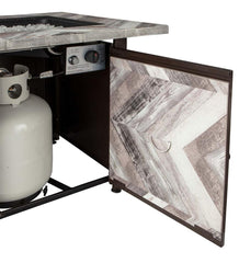 Plow &amp; Hearth Fire Pits | Fireplace &amp; Hearth Berwyn Outdoor Lp Gas Fire Pit With Printed Resin Mantel, 30"