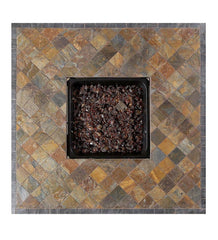 Plow &amp; Hearth Fire Pits | Fireplace &amp; Hearth Kingsbury Outdoor Lp Gas Fire Pit With Slate And Marble Tile Mantel, 42"