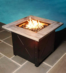 Plow &amp; Hearth Fire Pits | Fireplace &amp; Hearth Barnesdale Outdoor Lp Gas Fire Pit With Printed Resin Mantel, 30"